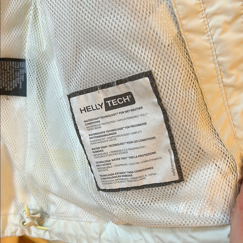 Helly Hansen Cream and Yellow Waterproof Jacket with Mesh Lining - Picture 2 of 5